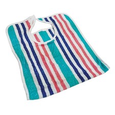 R & R TEXTILE X14480 Terry Bib,18 in L,Blue/Orange/White,PK12 38X641