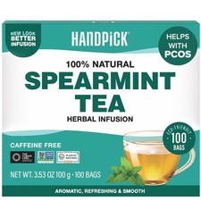 Spearmint Tea Bags 100 Herbal Tea Bags Refreshing Mint Tea Non-GMO Round