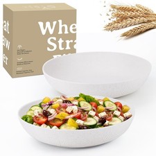 Wrova Salad Bowls 10inch Serving Bowls 65oz Large Salad Bowls Wheat Straw Bowls
