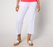 Susan Graver Women's Plus Sz Pants 3X Weekend Regular Jersey Knit White A649307