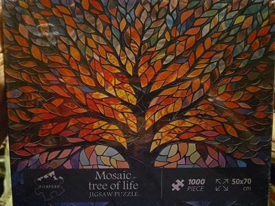 Mosaic Tree of Life 1000 Piece Jigsaw Puzzle Pickforu Sealed NIB Stained Glass