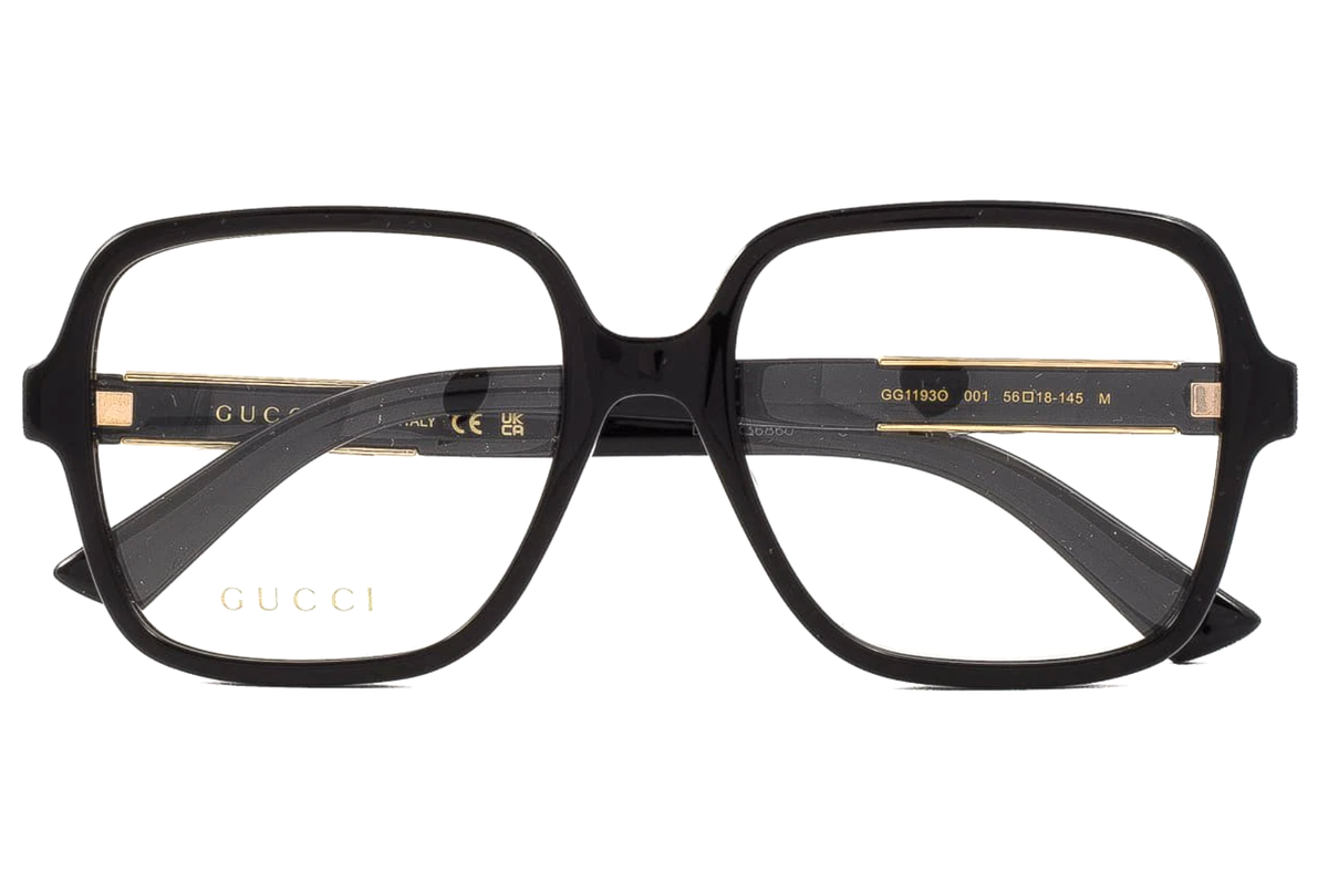 New Oversized Square GUCCI Eyeglasses GG1193O 001 56-18 145 Black