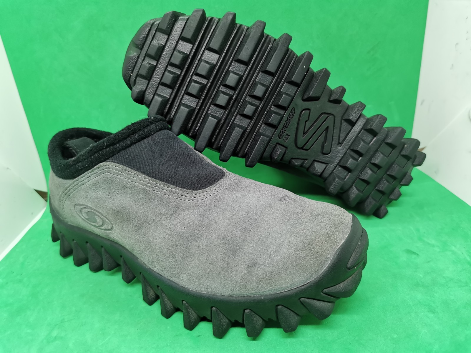 Scarpe da trekking vintage Y2K Salomon Chunky Contragrip slip on da uomo taglia 6 Gorpcore