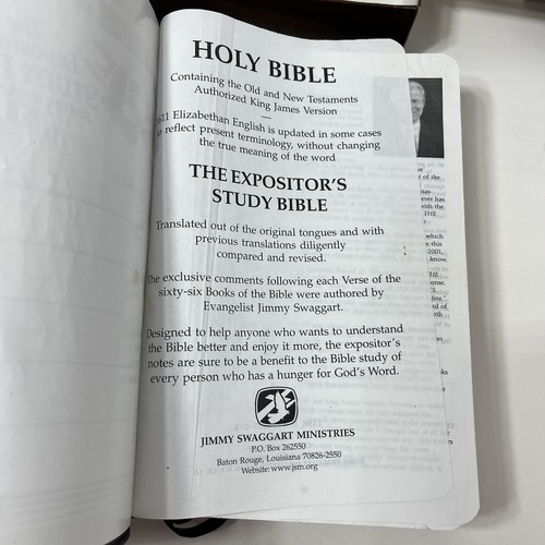 The Expositors Study Bible King James Version Jimmy Swaggart Leather Black Boxed - Foto 6 di 13