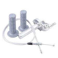 Mini Bike Throttle Kit with Cable Throttle Assembly CNC Quick Action Silver