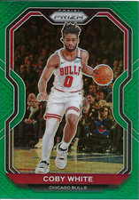 2020-21 Panini Prizm - Coby White #3 Green Prizm Chicago Bulls UNC