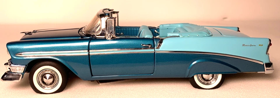 Chevy Bel Aire 1956 convertible Franklin Mint escala azul 1:24 INV# 5886 Foto 2 de 4