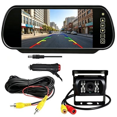 7'' LCD TFT Monitor for Car SUV RV Truck Bus Van IR CCD Rear View Backup Camera