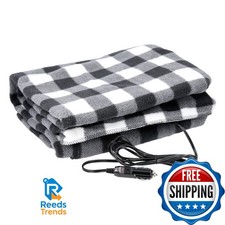 Stalwart 12V Heated Car Blanket - Electric for Truck SUV RV - Portable Travel