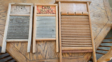 Set of 3 Vintage Antique Washboards - 2 Dubl Handl, 1 Rare unmarked