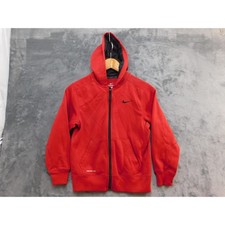 Nike Therma-FIT Hoodie Youth Medium Red Full Zip Swoosh Sweatshirt 546162-673