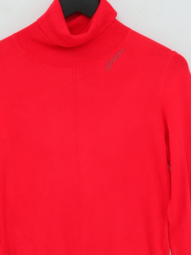 Guess Women's Jumper UK 8 Red Viscose with Polyamide, Spandex High Neck Pullover - Picture 3 of 5