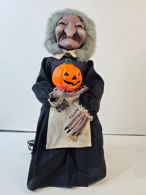 24'' Telco Motion-ettes Halloween Witch w Pumpkin Animated Figure NO HAT   WORKS