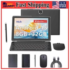 10 inch Android 15 Tablet with Keyboard 2 in 1 Laptop PC