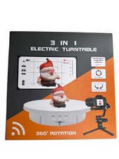 Electric Turntable 3 In 1 Black 360 Rotation Videos Live Shows Display Stand