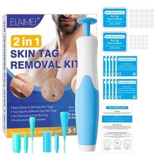 2in1 Painless Auto Skin Tag Mole Wart Removal 40x Rubber Bands 10x Alcohol Pad