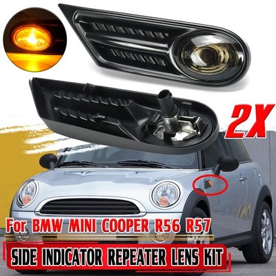 2X  Seitenblinker Blinker Blinkleuchte Schwarz für BMW Mini Cooper R56 R57