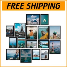 Lightweight Black Frame Set, 16 Frames for Creative Collage and Tabletop Use
