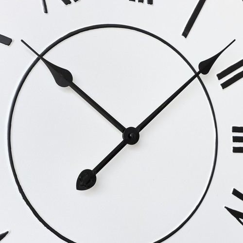 Large Metal Black & White Wall Clock 76cm x 76cm - Picture 3 of 5