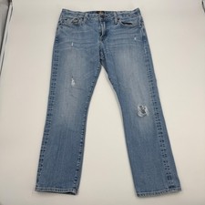Civilianaire Straight Leg Jeans Mens 31 Japanese Selvedge Distressed Stretch USA