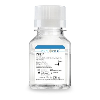 Biologix  PBS buffer(1×) pH7.4 Phosphate Buffered, 0.1um Filtration 100mL/Bottle