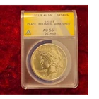 1921 Peace Dollar ANACS AU 55 Polished Scratched Silver Coin Philadelphia