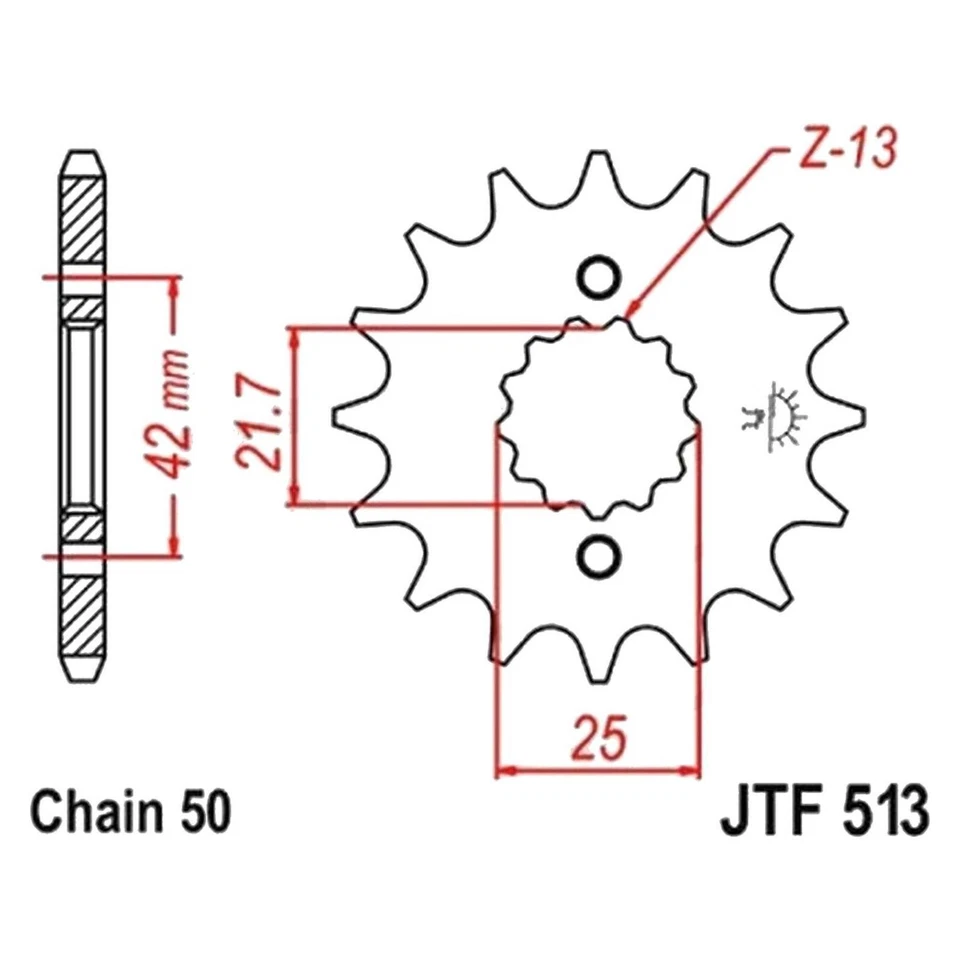 Pignone 17 denti per Suzuki GSX 1300 RZ Hayabusa SE anno 2003 di JT-sprockets - Immagine 2 di 4