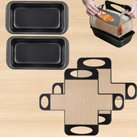 flintronic Brotbackform Kasten 2Er Set, Brotbackform Karbonstahl Mit 2 Backmatte