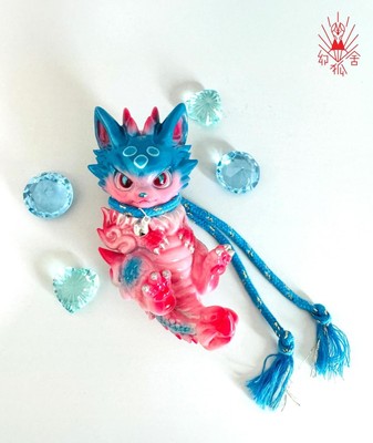 Little Blue Dragon Fly Genkosha Sofubi Charm Figure NEW Soft Vinyl