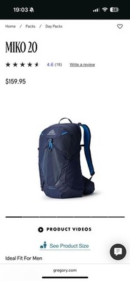 Gregory Miko 20L Daypack Volt Blue Men s Backpack Lightly Used