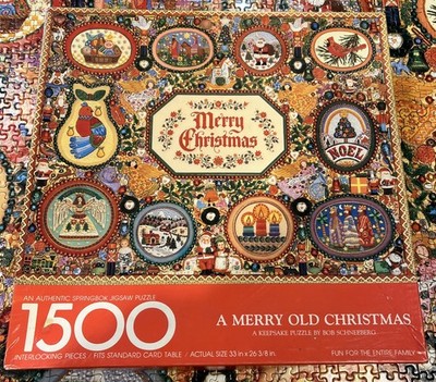 Vtg Springbok A Merry Old Christmas PZL5940 Puzzle 1500 Pc Complete Schneeberg