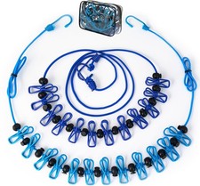 Camping Portable Clothesline for Travel with 12 Clips, Windproof Retractable