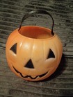 Vintage Plastic Jack O Lantern Halloween Candy Bucket Pumpkin Pail — photo 1