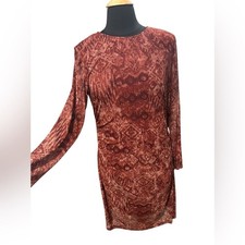 NWT Emma & Michele Burgundy/ Gray Rust Bodycon Dress-size Large
