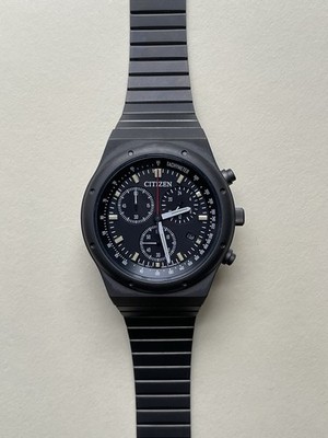 CITIZEN 1984 Re-Issue Record Label BLACK Chronograph SOLAR Eco