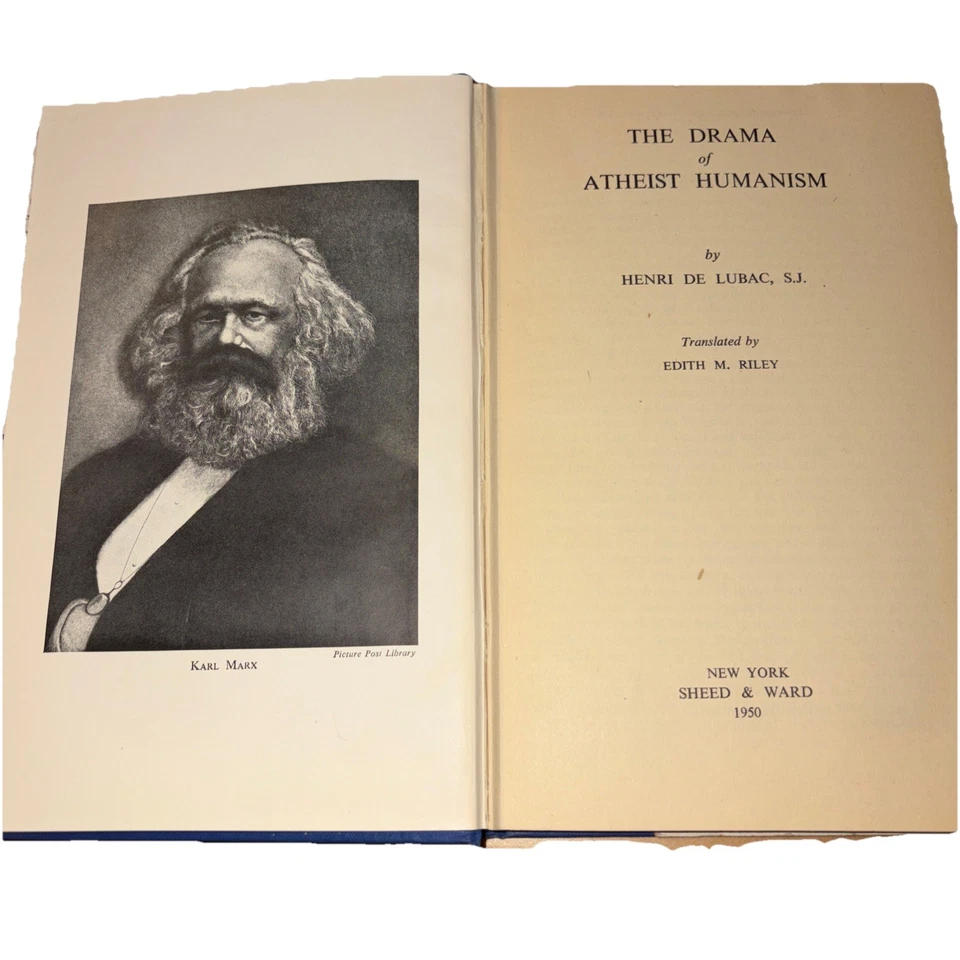 THE DRAMA OF ATHEIST HUMANISM - Henri De Lubac - 1950 1st Ed? Karl Marx Catholic Foto 4 de 4