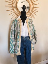 Vintage 1980s Abstract Knit Cardigan Size Large