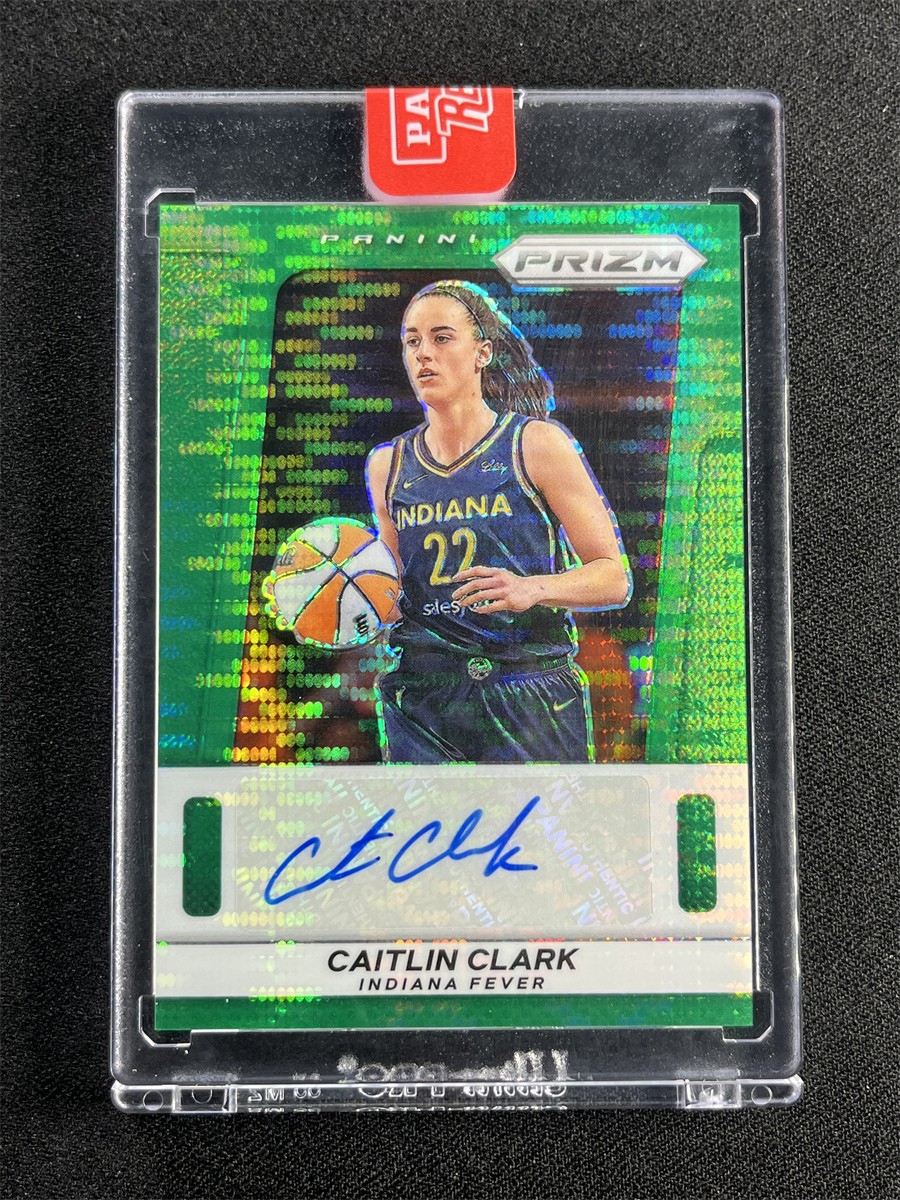 2025 Panini WNBA Prizm Caitlin Clark Green Pulsar Throwback Signatures Auto /25 view 1