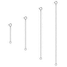 Necklace Extender, 4Pcs 925 Sterling Silver Extenders Chain Silvery