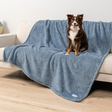 PetAmi Fluffy Waterproof Dog Blanket for Couch X-Large 60x80 , Dusty Blue