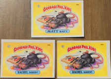 Garbage Pail Kids Matt Ratt 66a Rachel Rodent 66b Sticker Card Lot (3)