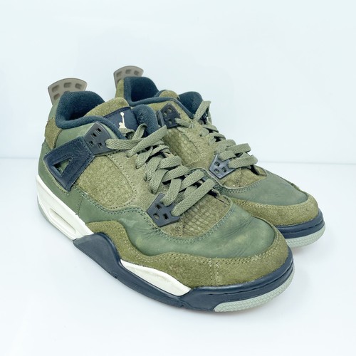 Nike Boys Air Jordan 4 FB9928-200 Green Basketball Shoes Sneakers Size 7Y - Picture 2 of 12