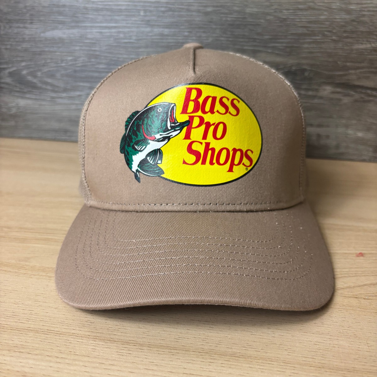 Bass Pro Shops Hat Cap Snap Back Brown Trucker Tan Fishing