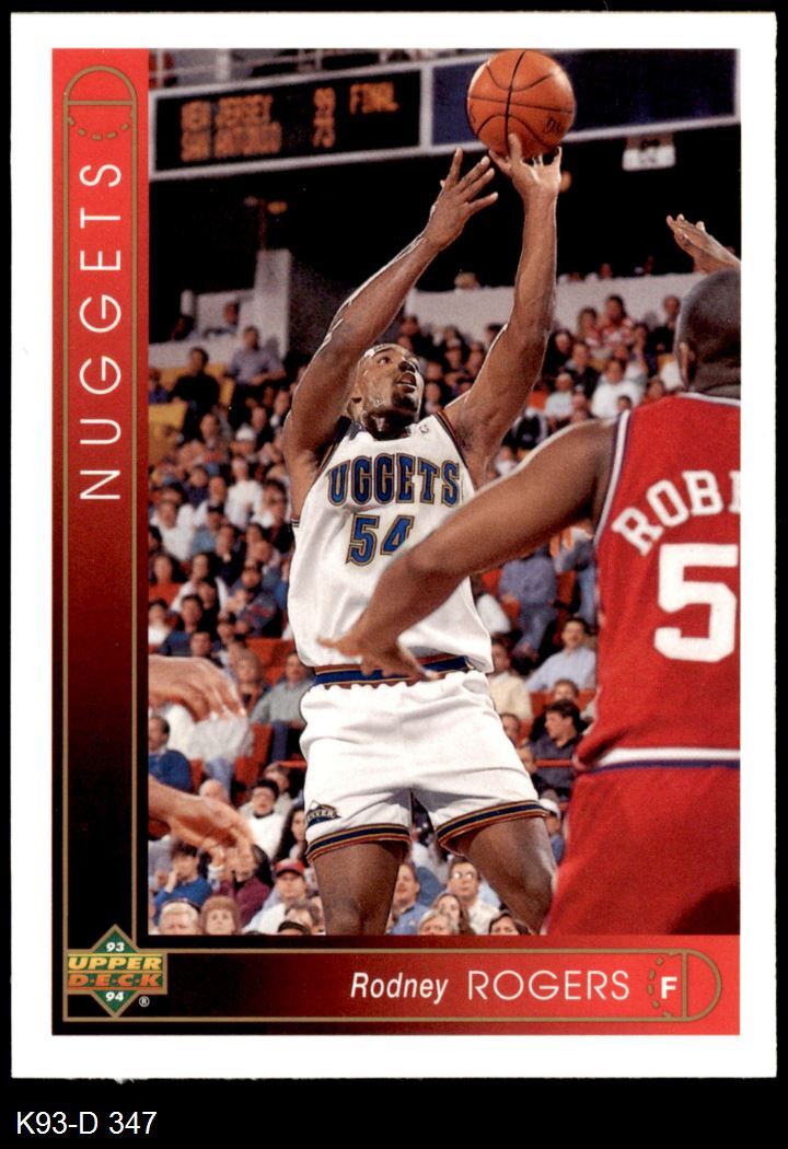 1993 Upper Deck #347 Rodney Rogers Nuggets RC Wake Forest 8 - NM