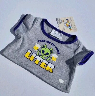 BUILD A BEAR Alien Take Me To Your Liter T-Shirt neu mit Etikett 