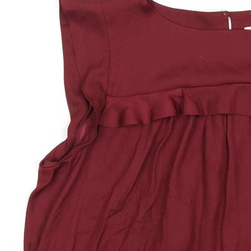 LOFT Womens Red Polyester Basic T-Shirt Size M Ro… - image 9