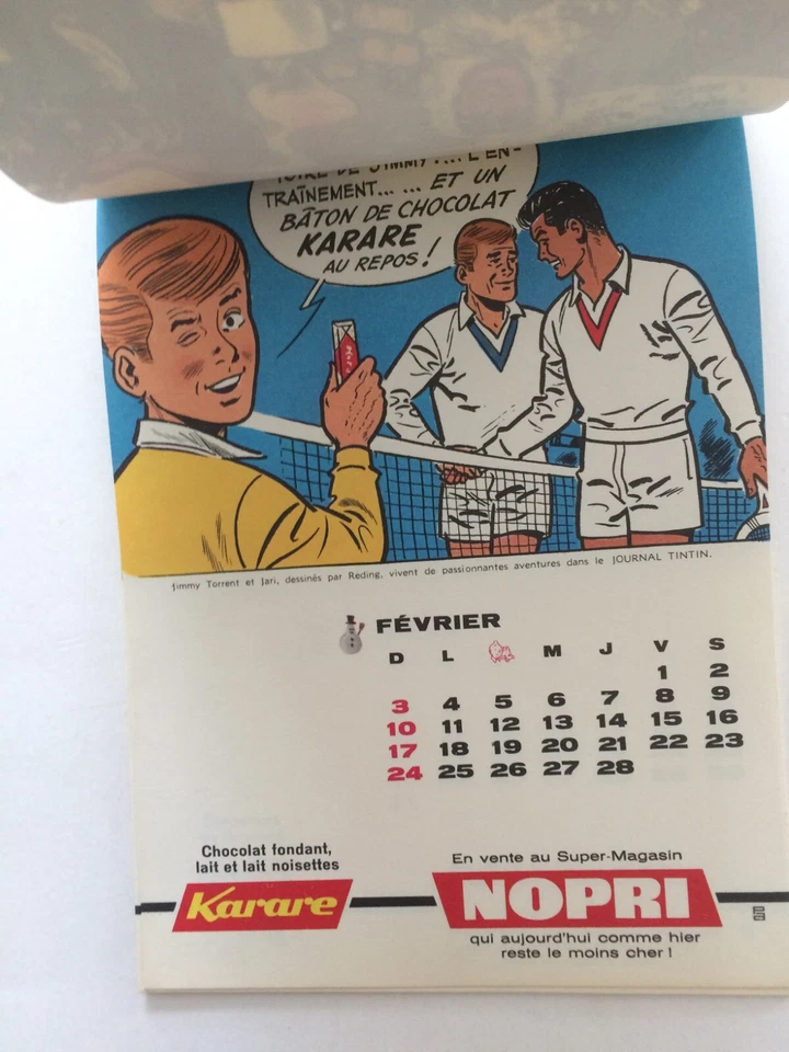 Tintin - kuifje - magnifique calendrier des libraires - Belgique 1963 - Photo 3/4