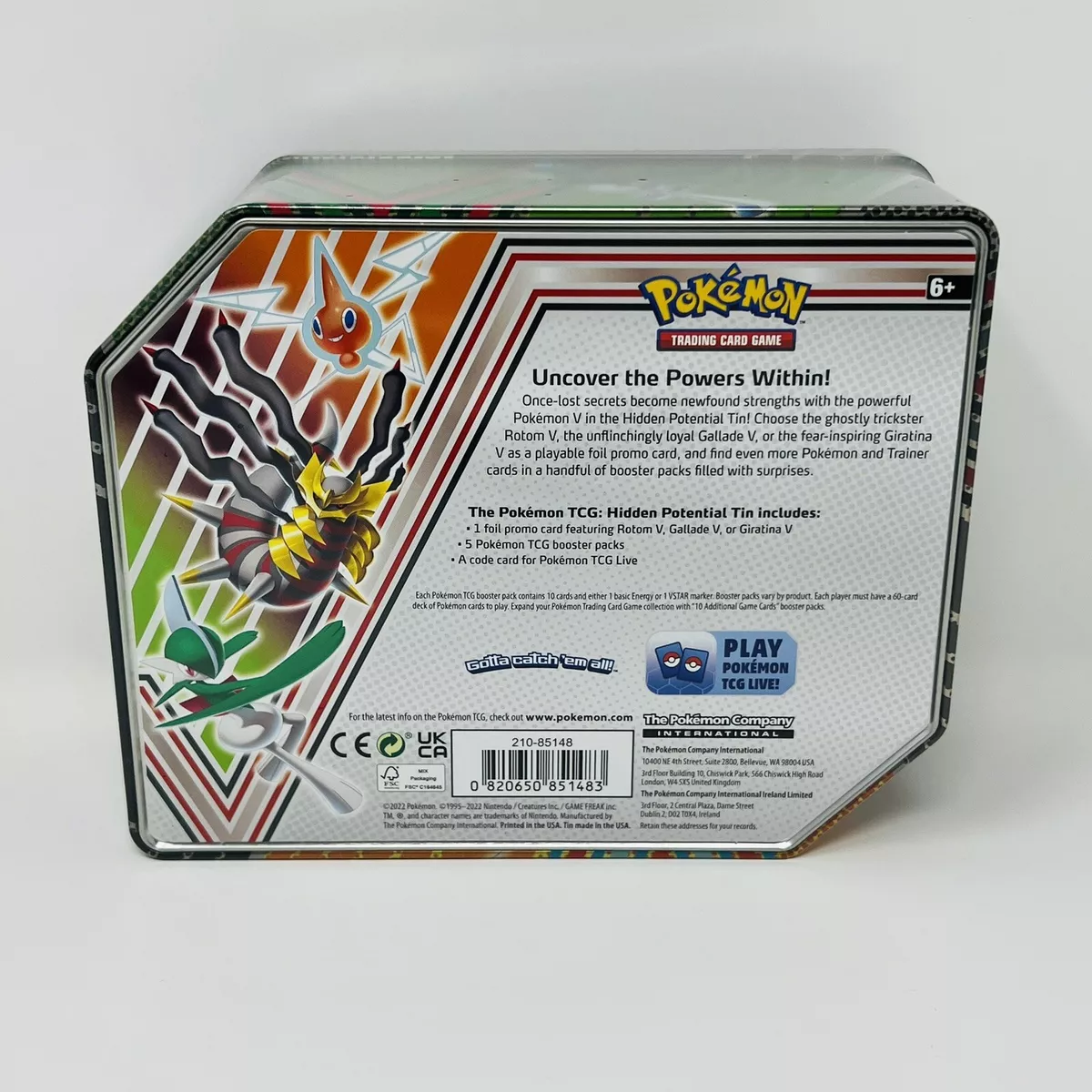 Pokemon TCG: GIRATINA V HIDDEN POTENTIAL TIN 5 Packs FACTORY