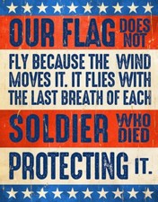 Our Flag American Flag Garage Patriotic 4th July Man Cave D cor Metal Tin Sign