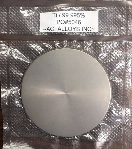 Titanium sputter target 99.995% pure, 3" diameter x 0.25" thick - Afbeelding 1 van 3